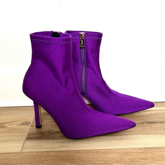 GOOD AMERICAN NEOPRENE PURPLE BOOTIES SIZE 9.5 - Picture 1 of 7